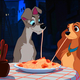 A scene from Lady and the Tramp.